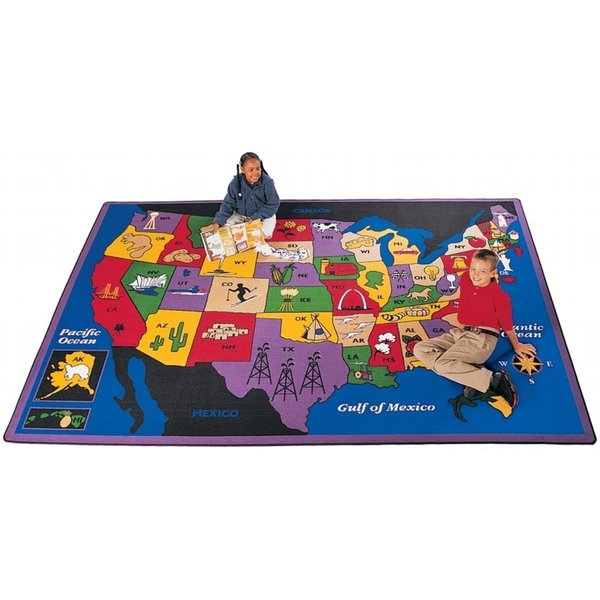 Carpets For Kids Discover America 5.83 ft. x 8.33 ft. Rectangle Carpet 1400